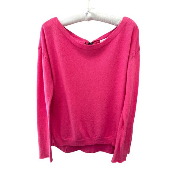 DIANE VON FURSTENBERG | Pink Wool Blend Sweater w/ Keyhole Back Bow | Size Medum - Picture 1 of 10